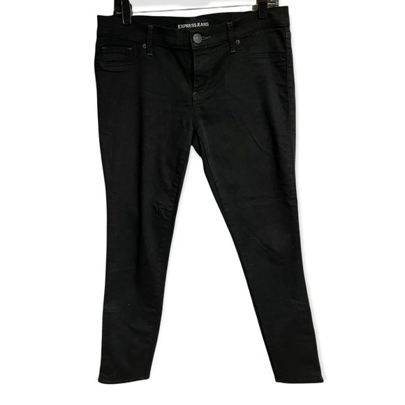 EUC Express Stella Low Rise Extreme Stretch Skinny Jeans Sz 10R Black Denim